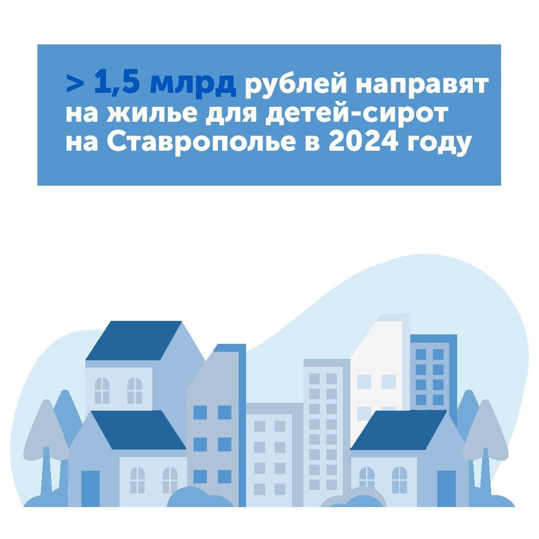 Более 1,5 млрд рублей направят на жилье для детей-сирот на Ставрополье в 2024 году.